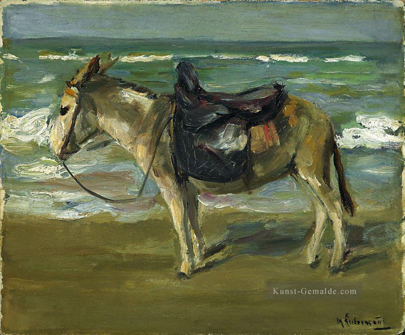 Reitesel am Strand nach Links Max Liebermann deutscher Impressionismus Ölgemälde